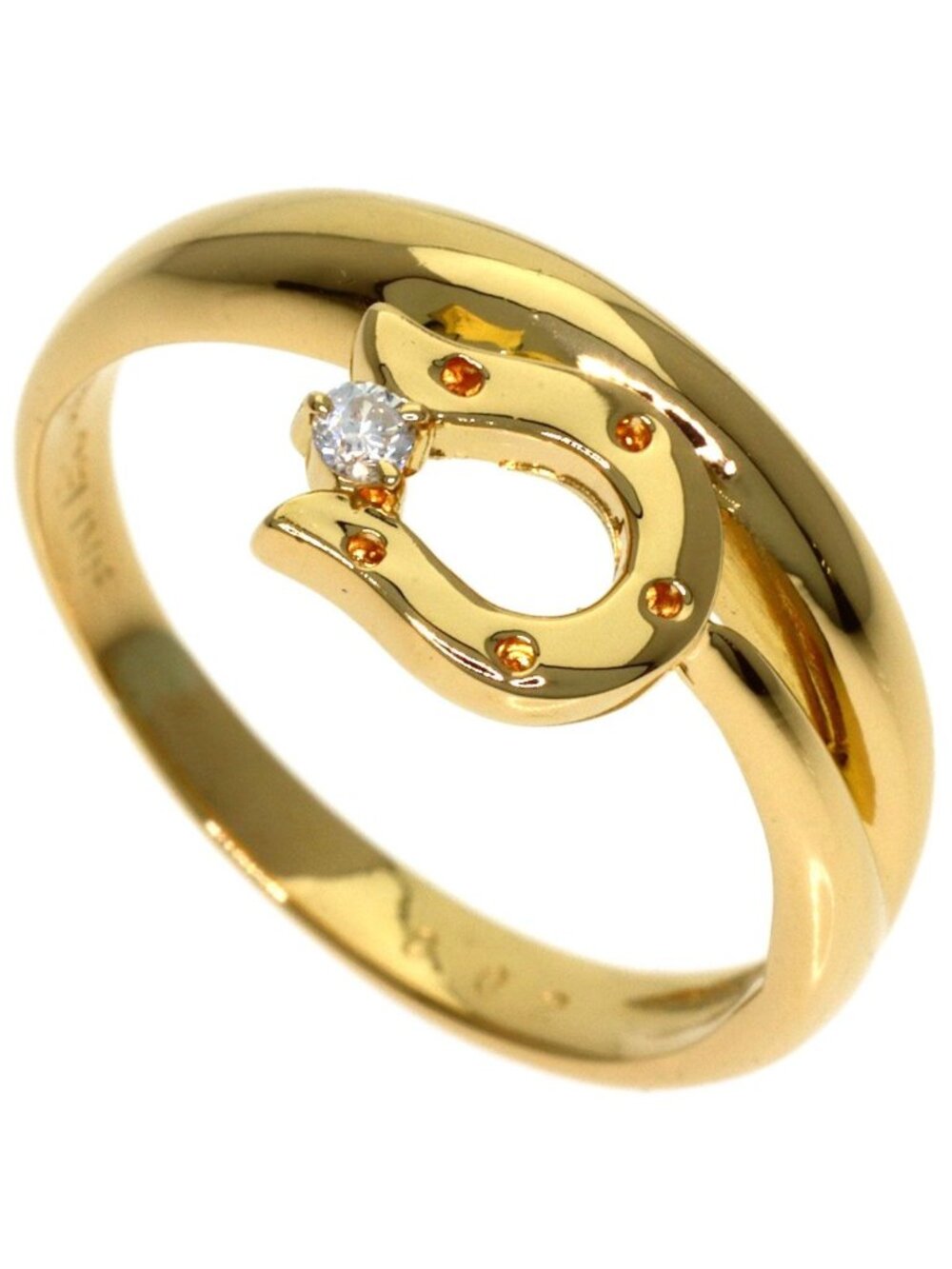Celine Horse Shoe Diamond Ring 18k Yellow Gold